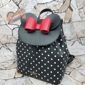 Disney minnie mouse Backpack Novelty Bag Purse Black Polka Dot kate spade